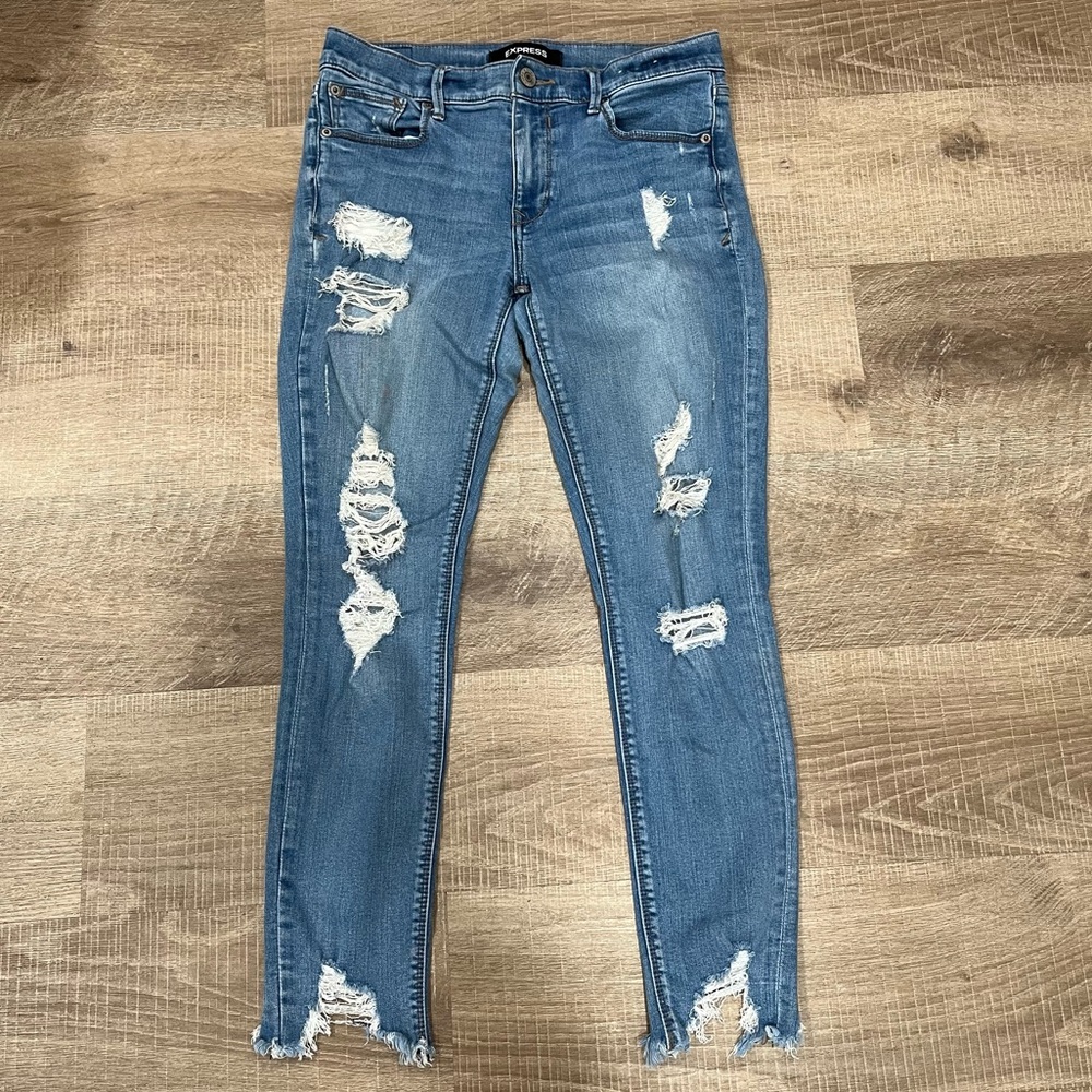 Express ankle legging Distressed Blue Jeans